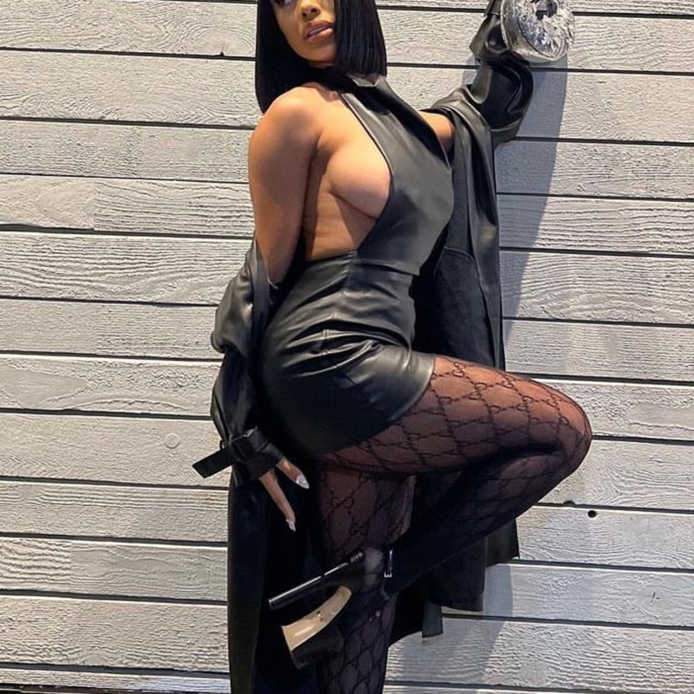 Faux leather sexy backless dress. Only worn 1x for 3 hours like BRAND NEW!!!